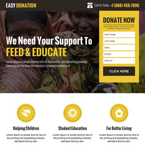 donation page template.